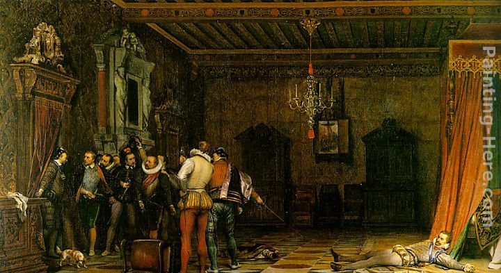 Assassination painting - Paul Delaroche Assassination art painting